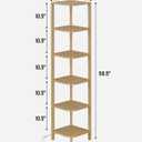 TUTOTAK Corner Shelf with LED Light, 6-Tier Corner Bookshelf for Small Space, Narrow Display Corner Shelf Stand with Storage Rack, for Living Room, Bedroom, Natural BS08BN006L