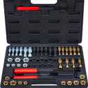 49pcs Thread Chaser Set in SAE and Metric Sizes, Thread Restorer Kit for Cutting External and Internal Threads, NC, NF, NPT Repair Tools(49pcs)