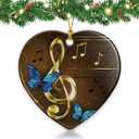 Musical Note Christmas Ornaments, Musical Note Christmas Tree Holiday Decor, 2025 Christmas Tree Musical Note Hanging Ornaments Decorations, Musical Note Gifts for Men Women, Xmas Navidad Ceramic Ornament