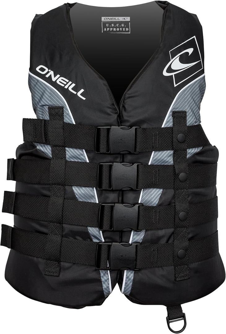 O'Neill Men's Superlite USCG Life Vest (Large, Black/Black/Smoke:White)