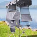 Docusvect Folding Camping Chair with Shade Canopy for Adults, Canopy Chair for Outdoors Sports with Cup Holder, Side Pocket for Camp, Beach, Tailgates, Fishing - Support 330 LBS, 22 inches x 23 inches x 53 inches