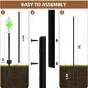 10 Pack Metal Fence Post Black Splicing, 7FT Heavy Duty Garden Fence Post for Wire Fence, Fence Posts No Dig U Post for Lawn, Garden, Farm
