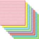 Qeeenar 8 Pads Big Sticky Notes 11 x 11 Inch Lined Jumbo Large Sticky Notes for Wall,Giant Strong Power Memo Square Post for Office, 25 Sheets/Pad(Pastel Color)