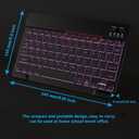 Backlit Bluetooth Keyboard Small Portable Wireless Keyboard Rechargeable Illuminated for Android Samsung Tablet Cell Phone Smartphone iPad A16 11th 10th Generation iPad Pro Air Mini iPhone (Black)