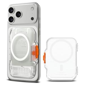 Spigen for MagSafe Wallet, Holds 7-8 Cards, Tintap (MagFit+) Compatible with iPhone 17/16/15/14/13/12, Pixel 10 Series MagSafe-Cases Pixelsnap Heavy Duty Hardshell Magnetic Card Holder - Frost Clear