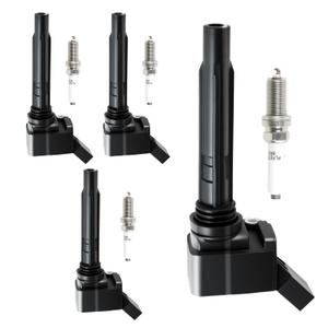 VeloxDrive UF765+95125 Ignition Coils Iridium Spark Plugs Set of 4 Fit for 2015-2020 Audi A3 A4 A5 A6 Quattro, Volkswagen Golf SportWagen Alltrack Beetle Passat GTI Jetta 2.0L l4 OE UF771, 06J905110C