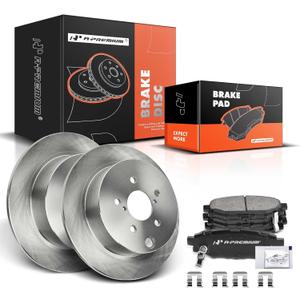 A-Premium 10.78 inch (274 mm) Rear Solid Disc Brake Rotors + Ceramic Pads Kit Compatible with Select Subaru Models - Crosstrek 2016-2020, Forester 2014-2018, Impreza 2012-2020, XV Crosstrek 2013-2015
