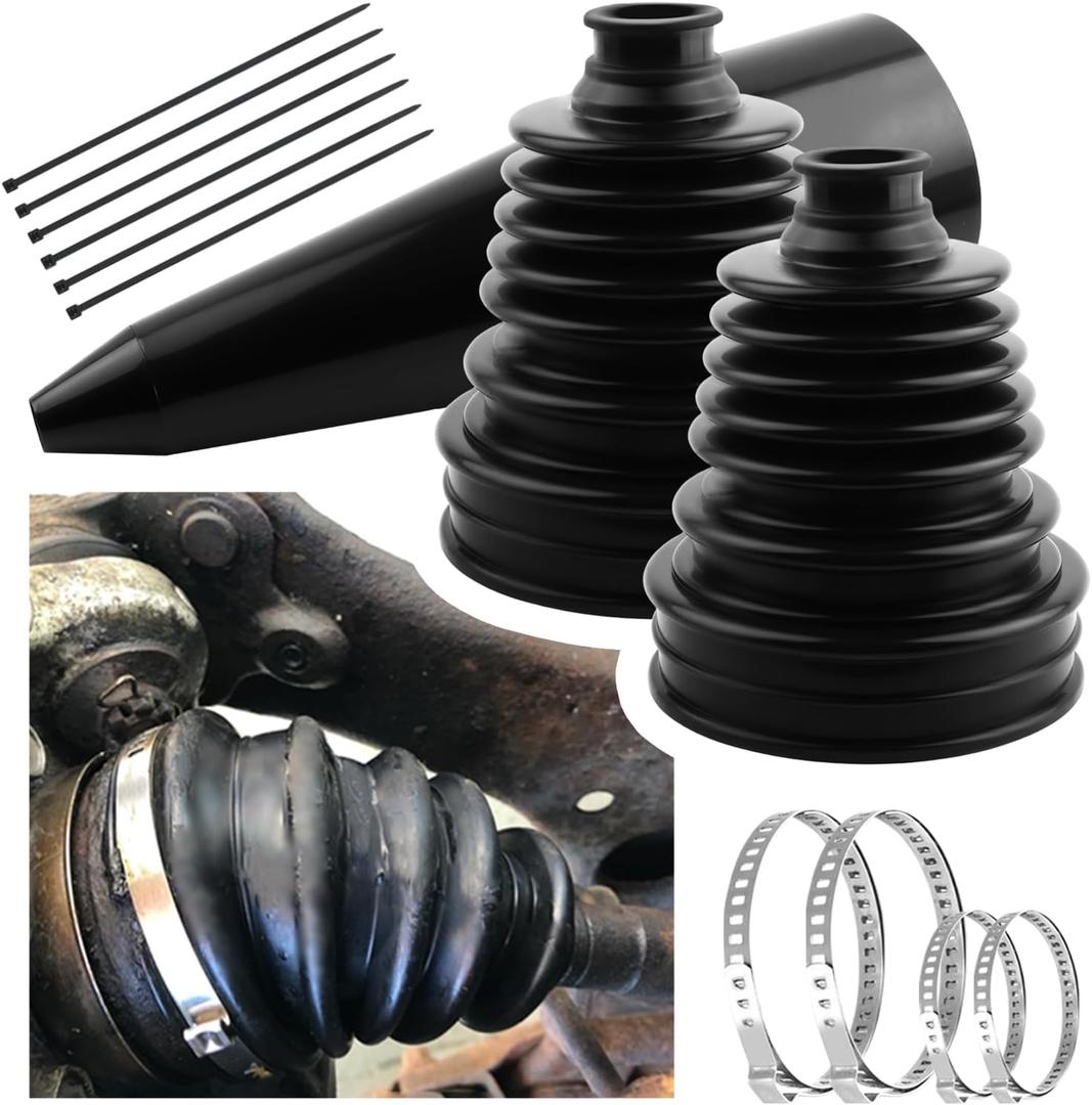 2PCS CV Boot Repair Kit with Expander Tool and Clamps,Silicone CV Axle Boot Repair Kit for 2.41" 2.81" 3.43" Calibers, Tie Rod Boots for Joint Dustproof and Waterproof