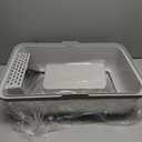 23.6''x16''x12'' Enclosed Stainless Steel Litter Box with Lid, XL Sifting Litter Box for Pine Pellets, High Sides Metal Litter Box System for Big Cats, Anti-Leakage, Easy Cleaning, Less Tracking (Large)