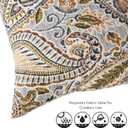 Set of 2 Outdoor Throw Pillows 19 x 12 Inch – Reversible Rectangle Patio Accent Pillows – Weather-Resistant Polyester Fabric – Eco-Friendly Recycled Polyfiber Fill – Arctic Paisley