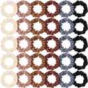 WILLBOND 30 Pcs Small Satin Silk Scrunchies Bulk for Women, Thin Hair Ties Mini Scrunchy Bands Skinny Ponytail Holders for Thick Curly Hair Pony Tails Wrist Decor(Colorful)