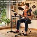 Electric Drum Set for Beginners, All in One, Quiet Mesh Snare Pad Electronic Drum Kit, Silent Drum Pads, 3 Cymbals, 2 Pedals, Headphones, Sticks, No throne (AVMT30S-70 Sounds 7 Drum Kits)