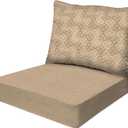Honeycomb Outdoor Essentials Deep Seat, 24 x 24, Courtyard Geo Almond Chair Cushion for Patio Furniture