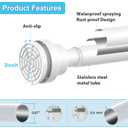 Tension Curtain Rod 30 To 49 Inch White Tension Rods Adjustable Spring Loaded Curtain Rods 7/8" No Drilling Tension Rods For Windows Bedroom Closet Doorway Door