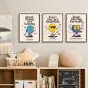 3Pcs Vivid Retro Wall Art Canvas Motivational Posters Aesthetic Prints Colorful Pictures Paintings Cool Cartoon Wall Decor Funky Inspirational Decoration for Home Bedroom Living Room Office Unframed