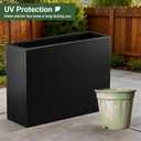 Metal Planter Box, Large Rectangular Window Box with Drainage Holes & Rust-Proof Coating, Modern Outdoor/Indoor Flower Box for Balcony, Patio & Herbs, Black, Size: 36”L x 12”W x 26“H