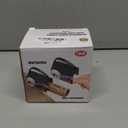 2 Pack Wrapping Paper Cutter & Tape Dispenser Dual Use, Gift Wrap Cutter Tool for Rolls Paper with 4 Tapes & 2 Replace Blades Kit for Christmas Birthday, Easy Cut for Present Wrapping (Black)