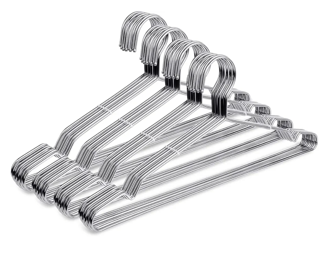 Fayleeko Wire Coat Hangers 40 Pack Strong Heavy Duty Stainless Steel Metal Ultra Thin Space Saving Clothes Hangers 16.5 Inch