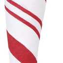 Century Star Knee High Striped Socks for Women - Long Thin Tube Sports Thigh High Socks Tall Stockings (One Size, 1 Pack Christmas White Red)