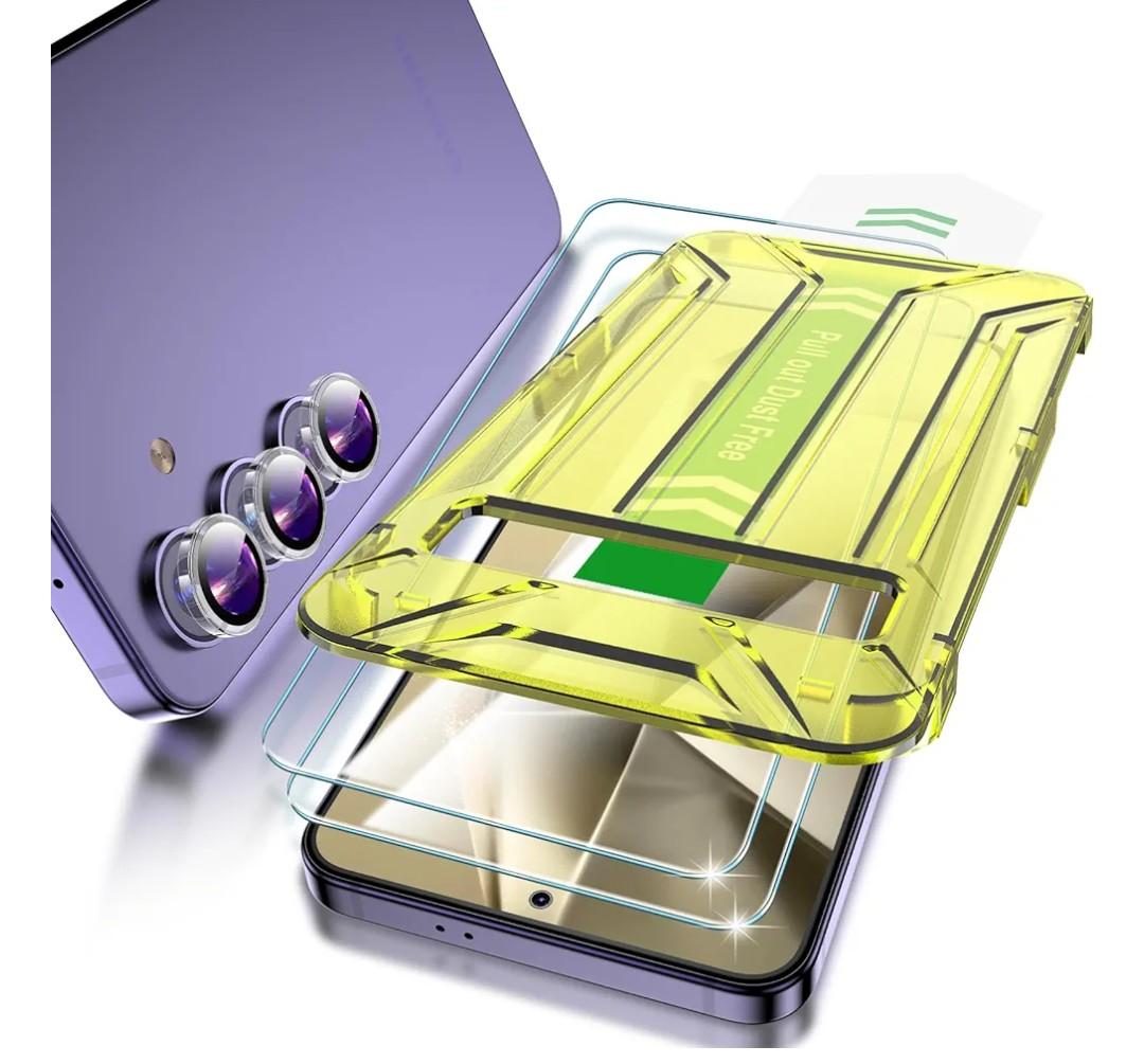 Fotbor [2+3 Pack for Samsung Galaxy S24 Plus Screen Protector and Camera Lens Protector, [Dust-Free] Easy Installation, Fingerprint Unlocking Support, 6.7 inch Tempered Glass, Case Friendly HD Clear