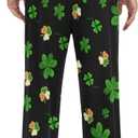 Men's Breathable Pajama Pant Sleep Lounge Bottom Straight-Fit Pj Pant with Pockets (S)