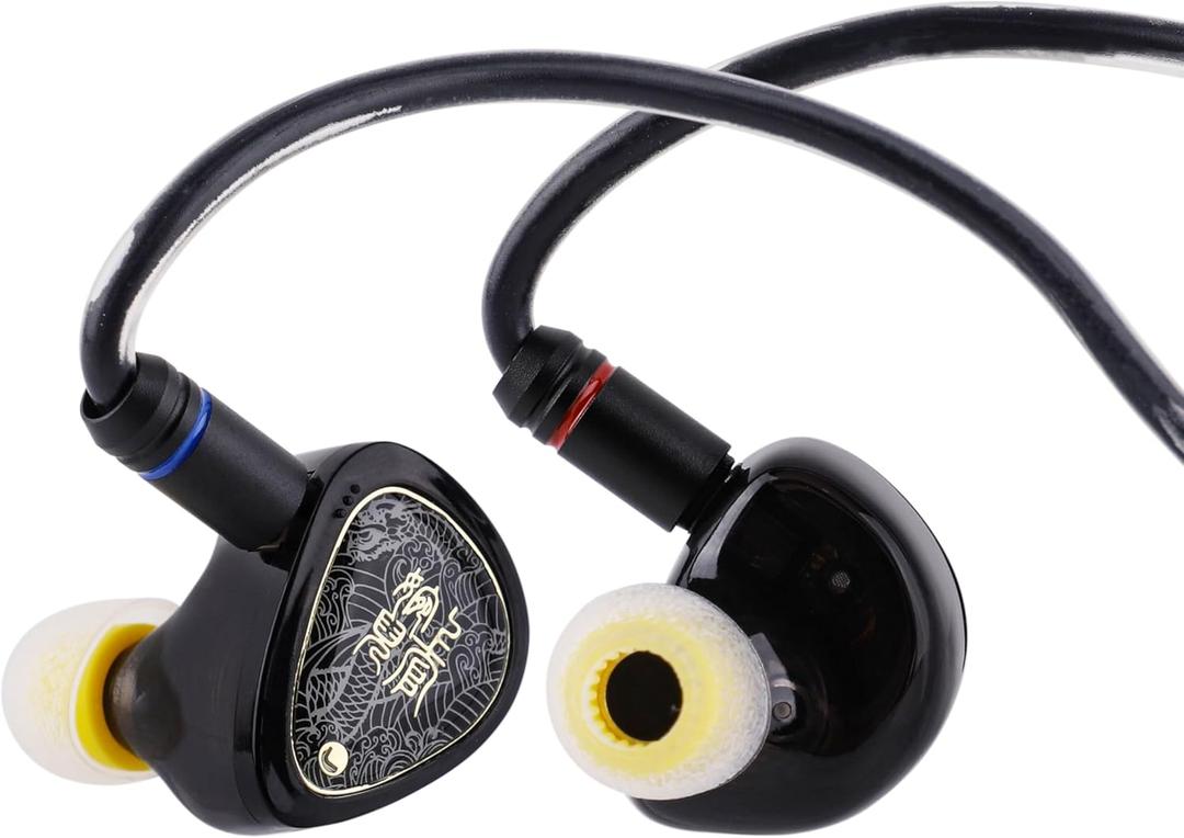 Linsoul TANGZU Wan'er S.G II In Ear Monitor,HiFI Wired Earbuds,10mm Dynamic Driver PET Diaphragm Gaming IEM Earphones with 2Pin Detachable OFC Cable for Audiophile DJ Stage (Clear Black, 4.4mm No Mic)