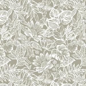 CiCiwind 197"17.3" Floral Wallpaper Tropical Wall Paper Peel and Stick Wallpaper Modern Removable Self Adhesive Contact Paper Cream Wallpapers for Bedroom Vinyl Rolls