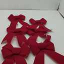 6 PCS Large Red Velvet PVC Hanging Christmas Bows, 9 x 12 Inches - Indoor/Outdoor Xmas Decor for Home, Party, Wreath, Fence, Fireplace, Stairs, Railing, Door (6PCS, Red)