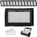 DD QB Playbook Wristband Youth and Adult Size - Black Football Quarterback Play Wristbands for Youth - Wrist Coach for All Sports with 3 Compartments, Pack of 12