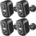 2K Security Cameras Wireless Outdoor, 4 Pack Battery Powered WiFi Cameras for Home Security with AI Motion Detection, Spotlight Color Night Vision, 2-Way Talk, Siren Alarm, IP65, Cloud/SD Storage
