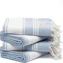 Salt Earth Cotton Turkish Beach Towel (Set of 4, 36"x72") - Soft, Quick Dry, Sand Resistant, Absorbent Towels for Bathroom, Home, Travel, Pool, Spa, Bath, Swim - Beach Towels Oversized (Sky Blue), Pack of 4