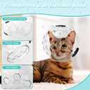 Cat Muzzle for Grooming, Transparent Cat Helmet with 4 Silicone Claw Covers, Adjustable Breathable Kitty Hood Anti Bite Bubble Astronaut Grooming Mask for Pet Bath Nail Trimming,L