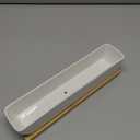 BESPORTBLE Rectangular Ceramic Plant Pot with Bamboo Saucer for Indoor Succulent Gardening Durable Decorative Flowerpot for Home and Office Use