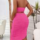 Womens 2 Piece Outfits Sexy Club Outwear Night Out Crop Top and Bodycon Skirt Set Dresses (Pink, S)