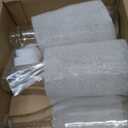 kitchentoolz 3 Pack  32oz Tall Glass Salad Dressing Shaker Bottles  Salad Dressing Dispenser Containers for Marinades, Sauces, and Oil Blends with Tamper-Proof Lids (White Spout)