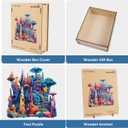 Qiuenisray Wooden Puzzles for Adults, Coral Ocean Jigsaw Puzzles 200 Pieces, FSC Certified Beautiful Wall Decor Puzzles, Irregular Creative Gift for Adults Family Game 11 x 11.2 in