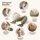 bbhugme Adjustable Pregnancy Pillow Full Body Support for Side Sleeping - Adjustable Firmness and Shape - Supports Back, Legs, Belly, HIPS for Pregnant Women - Removable Cover - Dusty Olive