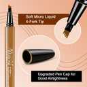 2 x AWROSE Eyebrow Pencil, 2 Pack 3D Microblading 4-Tip Eyebrow Pen, Magic Precise Natural Waterproof Eye Brow Pen with Hair Like Strokes, 4 Fork Tip Multi-Used Eye Brow Pencils for Women, Men