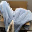 Bedsure Wearable Blanket Hoodie, Long Hooded Blanket Sweatshirt as Christmas Birthday Gifts for Men, Cozy Sherpa Hoodie for Adult, Oversize, Sky Blue