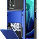 COOYA for Moto G 5G 2024 Case Wallet 5 Credit Card Holder Slot Flip Cover Wallet Case Back Pocket Dual Layer Protective Hard Shell TPU Rubber Bumper for Moto G 5G 2024 6.6-in Blue