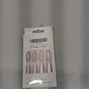 CTTHNBD Press on Nails Almond - Pink Fake Nails with Glossy Glitter Design - Medium False Nails Press ons - for Women 24 Pcs