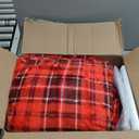 MAXEVE Faux Fur Heated Electric Blanket, 50"x60" Fast Heating Warming Throw Blankets with 8 Heating Levels & 8 Hours Auto Off with Over-Heat Protection & ETL Certified, Plaid Blue