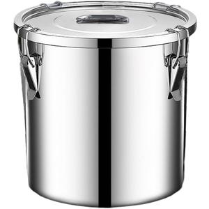 Stainless Steel Food Storage Container With Locking Lid Clips, Airtight Kitchen Storage Container | Large Airtight Container for Rice, Flour, Sugar, Grains, Coffee Beans (1.59 Gallon / 6 L)