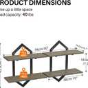 Floating Shelves, Set of 2 Wall Shelf, Wall Mounted Decorative Shelves, 2-Tier Modern Geometric Hanging Storage Shelf for Living Room, Bedroom, Kitchen, Office, Study (Greige + Black)