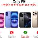 Case Designed for iPhone 16 Pro, Blue & Pink Bow Little Floral Pattern[Compatible with MagSafe] Hard PC+ Soft TPU Heavy Duty Shockproof Drop Protective Women Girls Phone Case