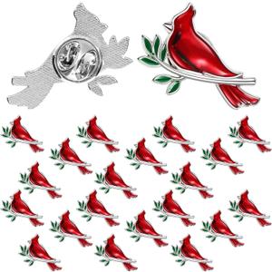 Jexine 20 Pcs Memorial Cardinal Sign Pins Set Funeral Favors Pocket Token Guardian Gifts Pocket Oil Dropped Religious Celebration of Life Memorial Sympathy Gifts Cardinal Charms