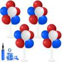 ZJDHPTY Red White and Blue Balloon Stand Centerpiece Table Decorations for 4th of July Father's Day Graduation Birthday Party Decorations(Red white blue set4)