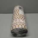 FRESHMINT Floral Checkerboard Anti-Fatigue Kitchen Mat Set of 2, Cushioned Foam Kitchen Mats for Floor, Waterproof Non Slip Comfort Mat, Modern Kitchen Rug for Kitchen Decor, Sink, Khaki Tan