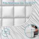 HYLEORY Queen Mattress Pad Quilted Fitted Mattress Protector Cooling Pillow Top Mattress Cover Breathable Fluffy Soft Mattress Topper with 8-21" Deep Pocket