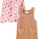 The Children's Place Baby Girl's and Toddler Long Sleeve Top and Skirtall Dress Set